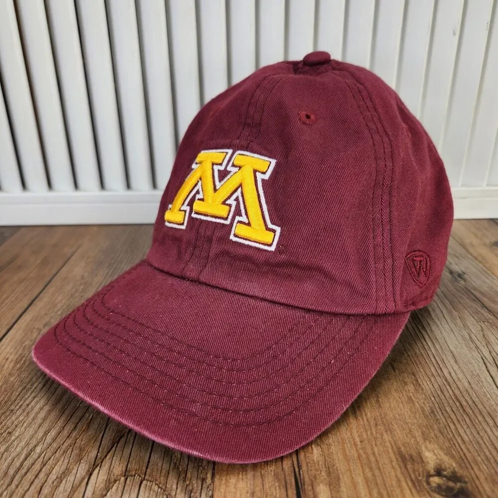 Minnesota Golden Gophers Top of the World Strapback Hat Cap Maroon Cotton Dad UM